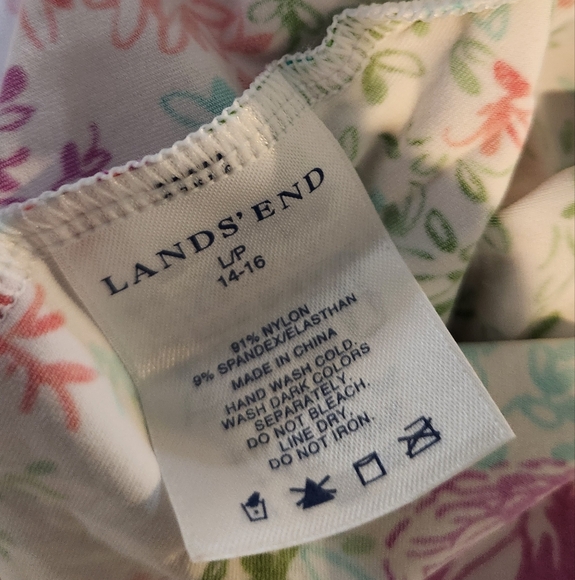 Women's Lands' End Long Sleeve Shirt Bathing Suit Cover Top, Size L/P - Picture 3 of 11